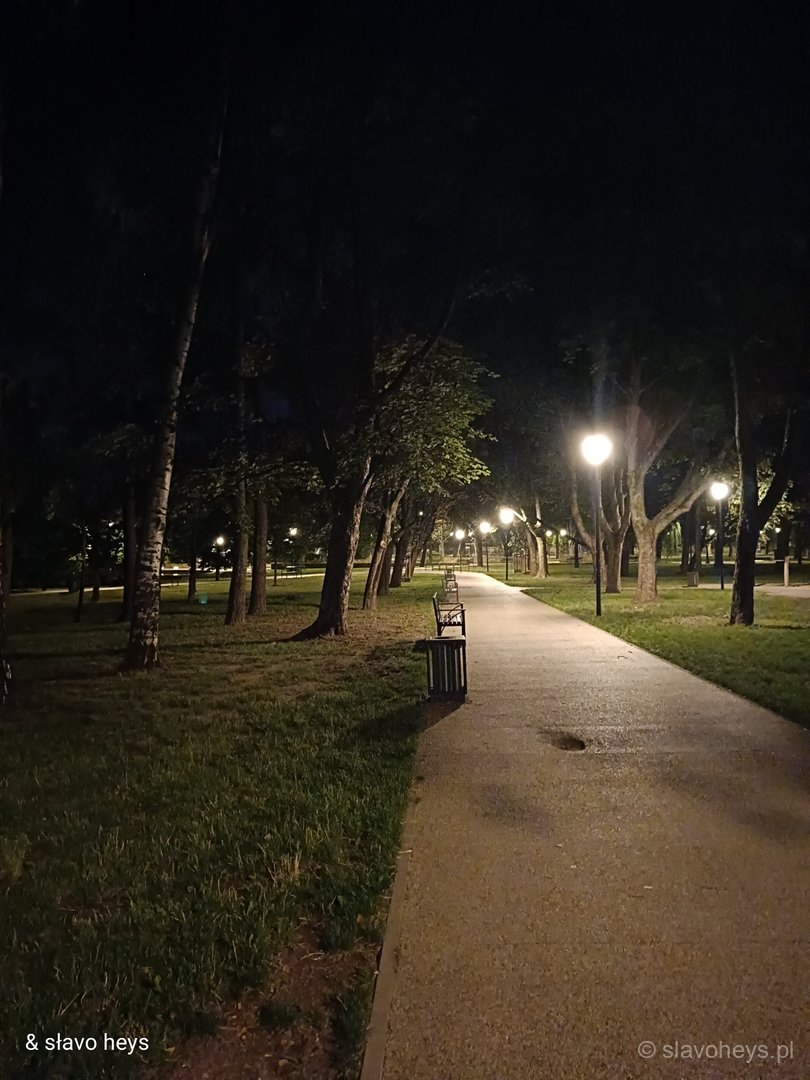 Nocny spacer - Park Śledzia